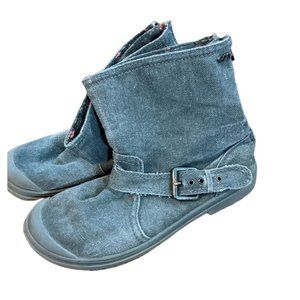 Roxy Rugged Ankle Boots Grey Zippered Floral Pattern Women's Size 6